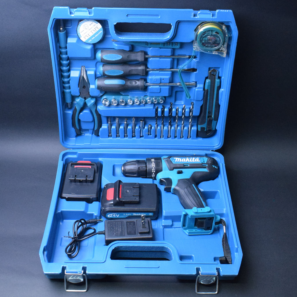 🔩 Makita Impact Pro™ - Taladro Inalámbrico de 24V + Maletín Profesional con Accesorios + 2 Baterías 🔋